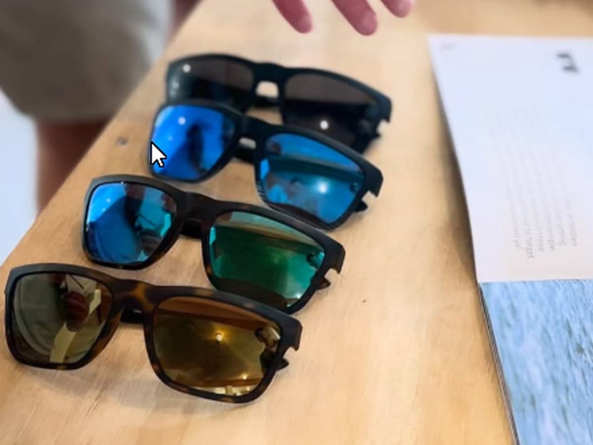 Polarized sunglasses on the table at the Outpost